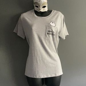 Here For Booooze Grey Ghost Short Sleeve T-Shirt